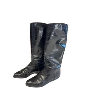 "GIAMPAOLO SALMASO" ITALY BlK Slip on Boots SZ-39 Designer‎ VTG Office Lawyer